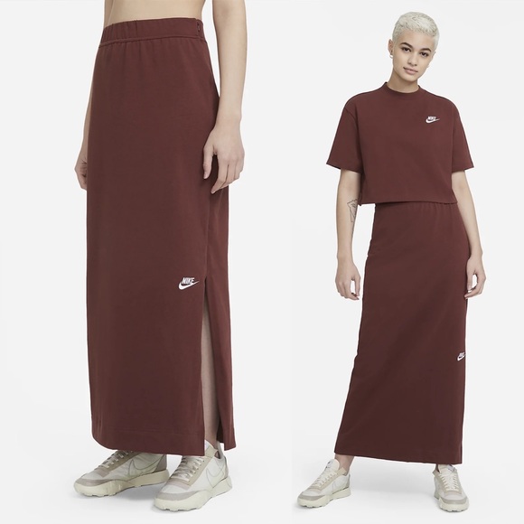 Nike Dresses & Skirts - NIKE Sportswear brown maxi skirt XS